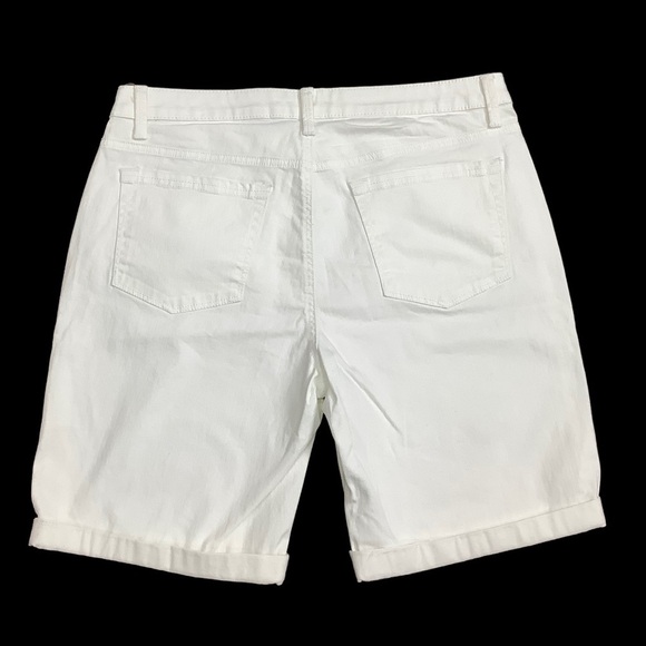 Women's Lee 14 Large Bermuda Skimmer Shorts White Jeans Rolled Hem Mid Rise NWOT - Picture 3 of 7